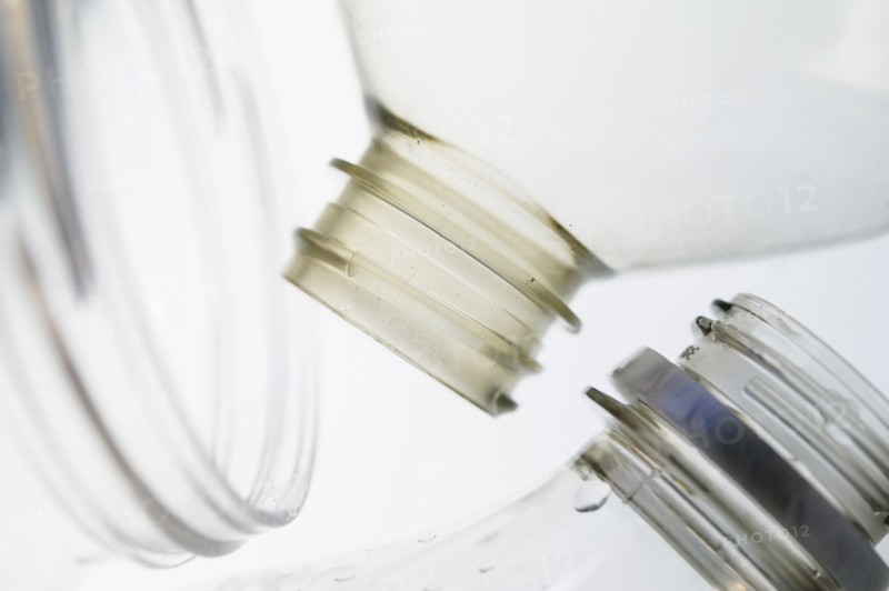 Close-up of plastic bottles