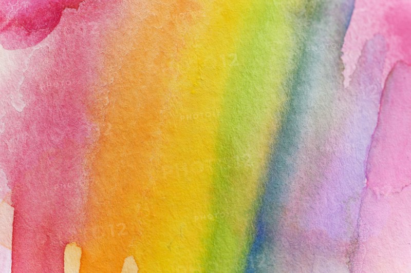 Close-up of watercolor rainbow
