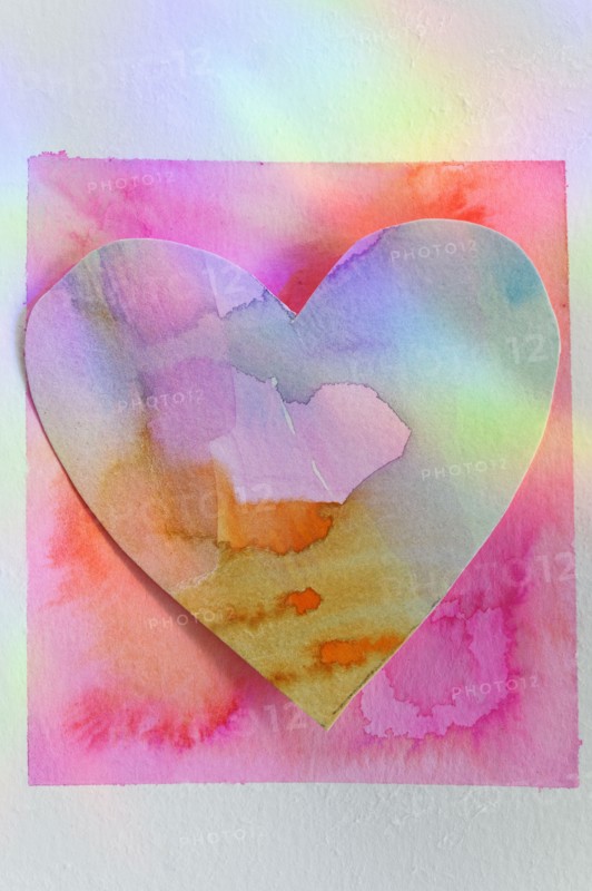 Studio shot of colorful paper heart