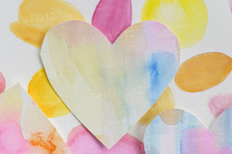 Studio shot of colorful paper heart