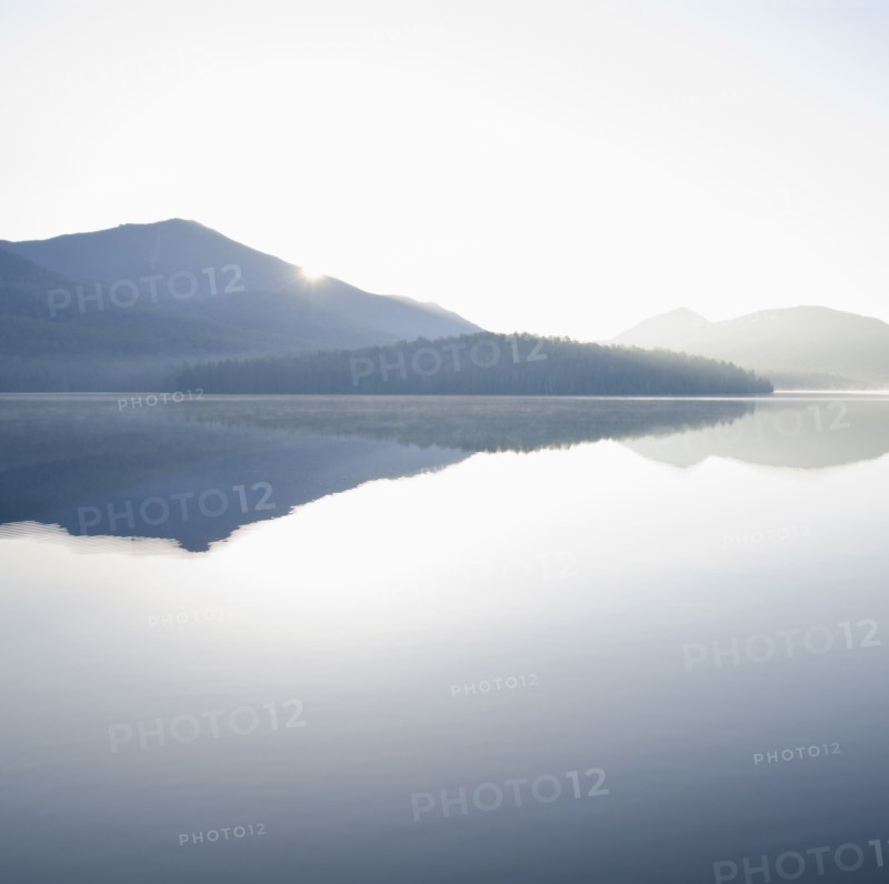 Whiteface Mountain and Lake Placid at sunrise