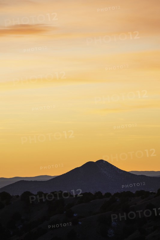 Sunset sky over Galisteo Basin Preserve landscape