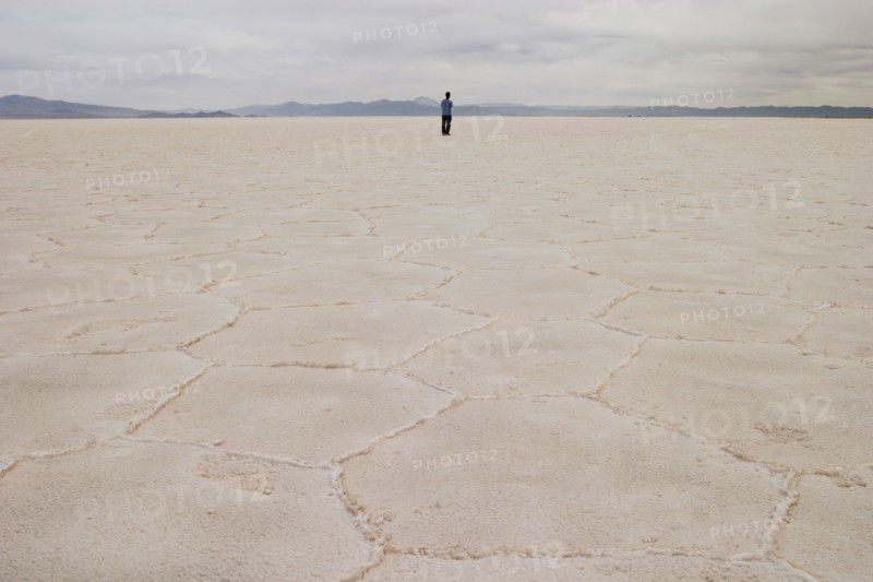 Person standing on salt flat