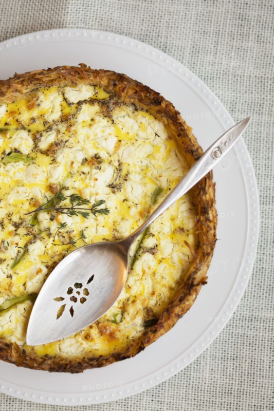 Still life of quiche made with eggs