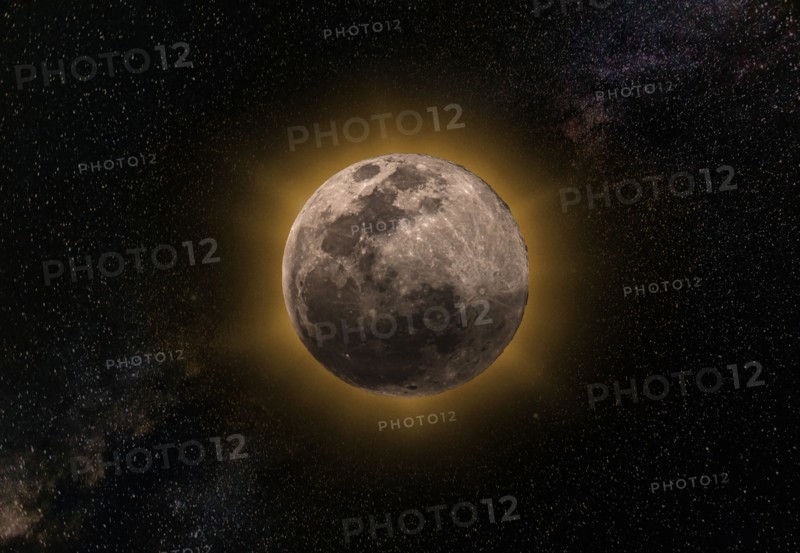 Sun bust from behind Moon
