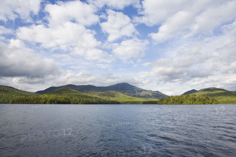 Whiteface Mountain with Lake Placid in foreground