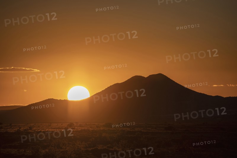 Sun setting over Cerrillos Hills State Park