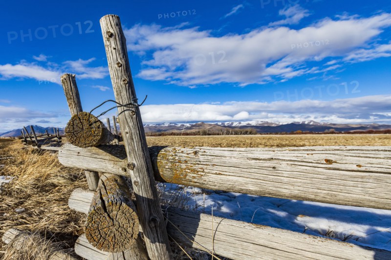 Wooden fence on remote farm