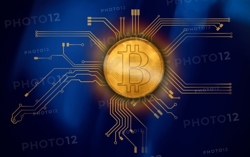 Bitcoin at circuit board