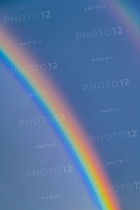 Rainbow on blue sky