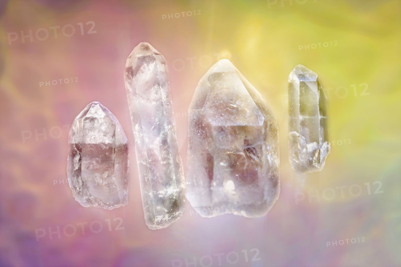 Studio shot of quartz crystals