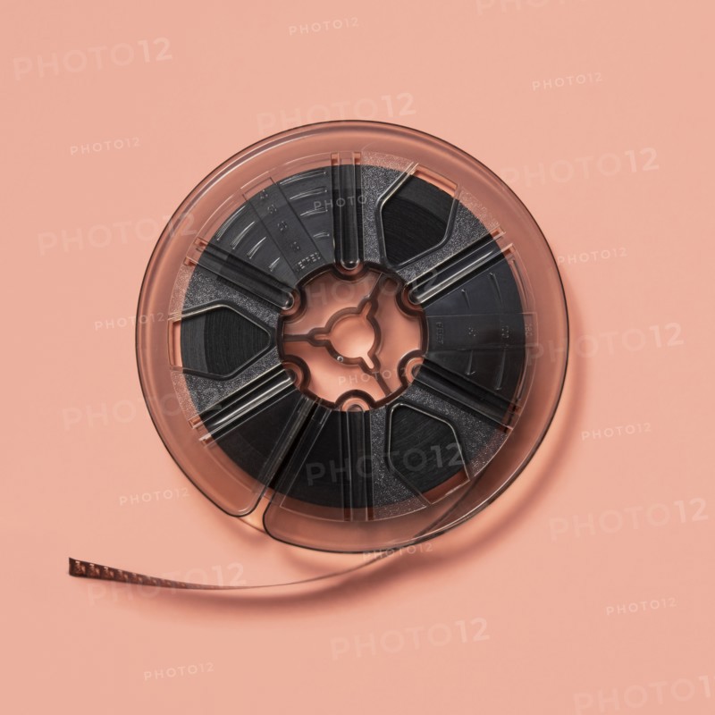 Studio shot of 8 mm film reel