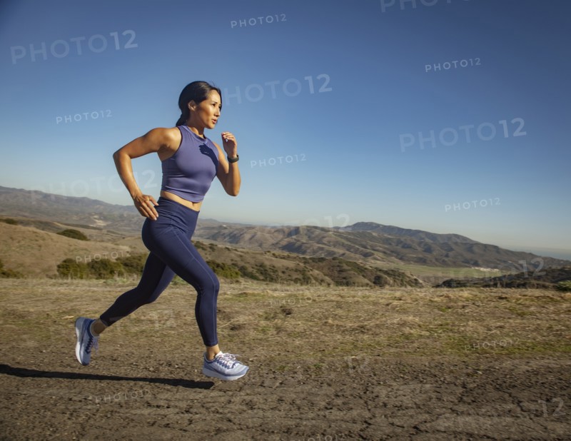 Woman jogging in landscape