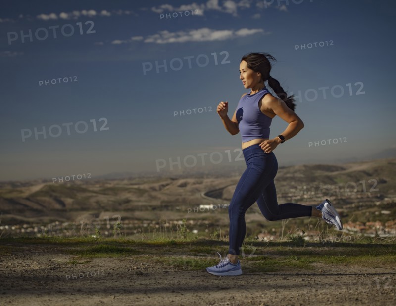 Woman jogging in landscape