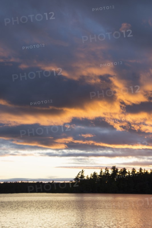 Usa, Maine, Cooper, Sunset at Cathance Lake