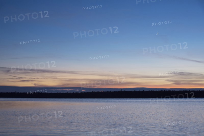 Usa, Maine, Cooper, Sunset at Cathance Lake