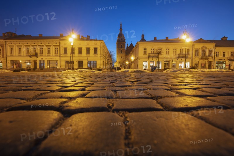 Poland, Lesser Poland, Nowy Sacz, Cobblestone on town square