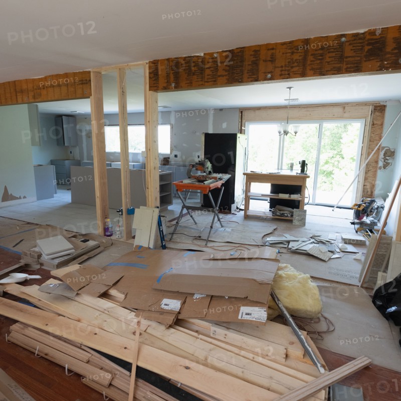 Unfinished domestic kitchen renovation
