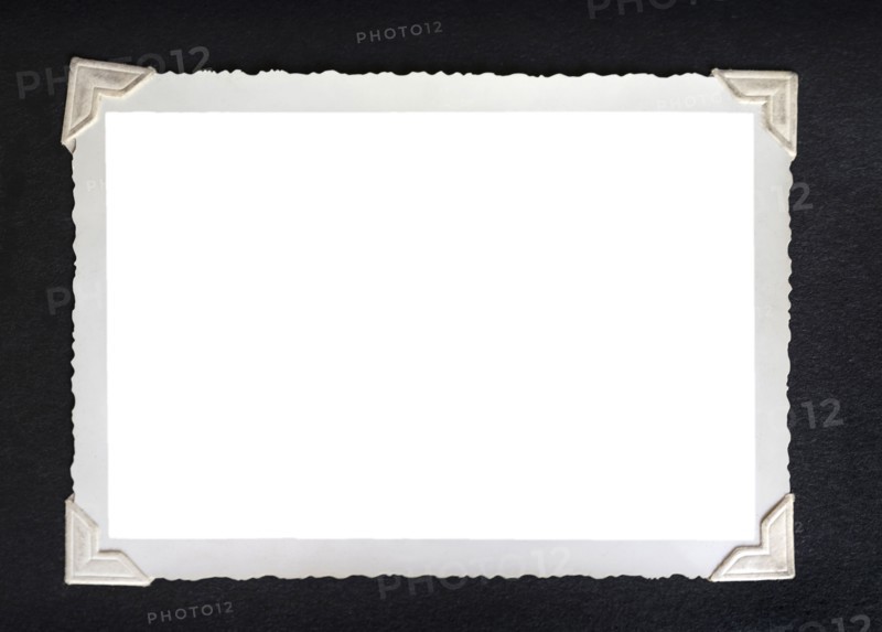 Retro picture with empty frame in photo album