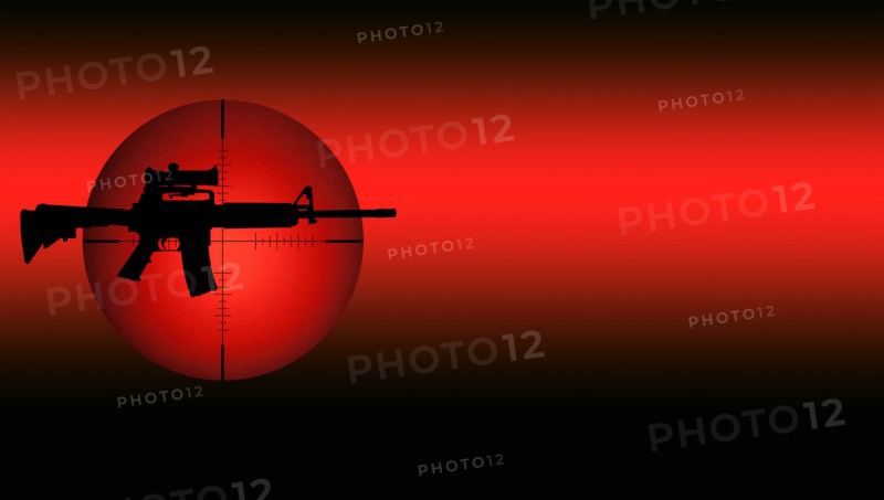 Target crosshair with AR-15 rifle