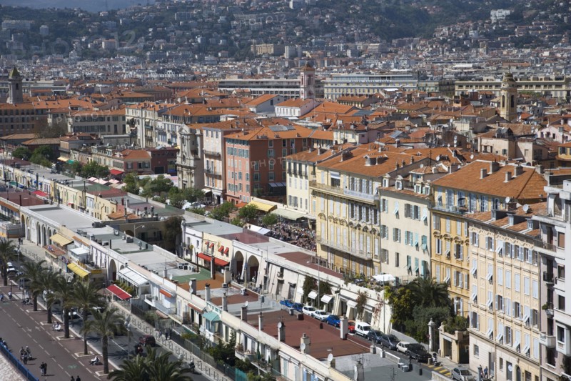 Aerial view of Promenade des Anglais
