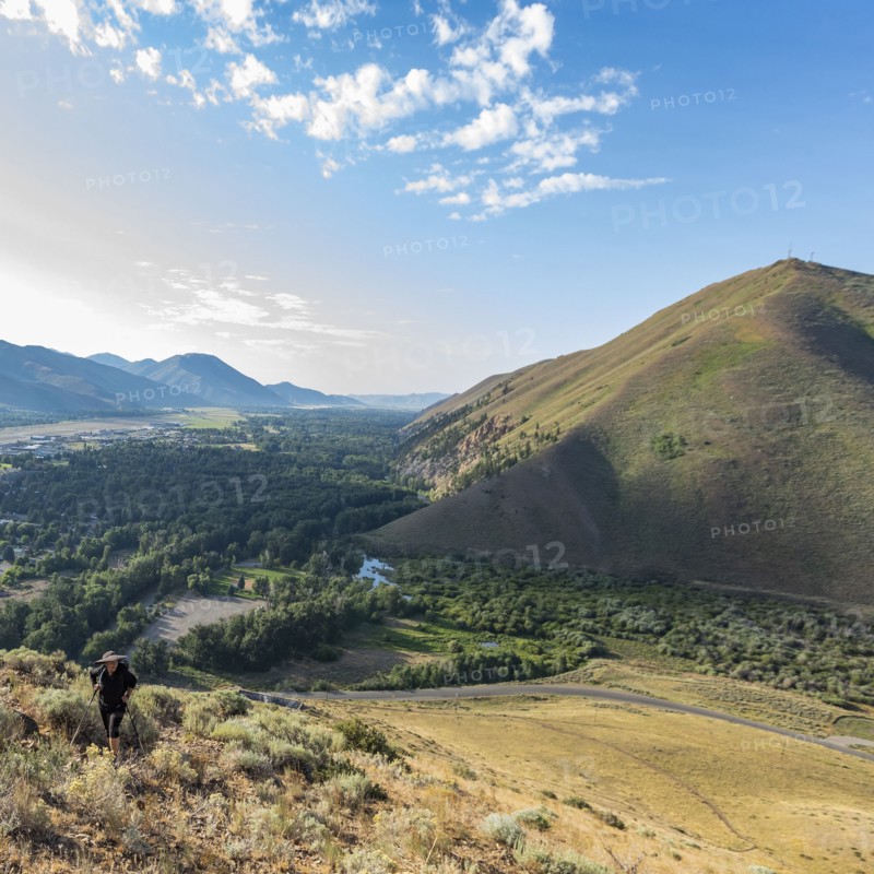 Senior woman hiking Carbonate Mountain