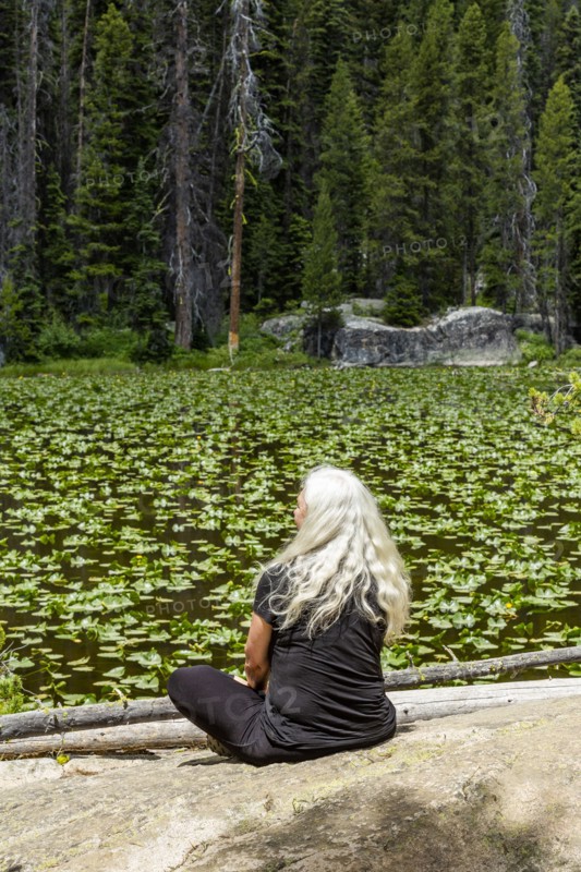 Woman enjoying tranquility