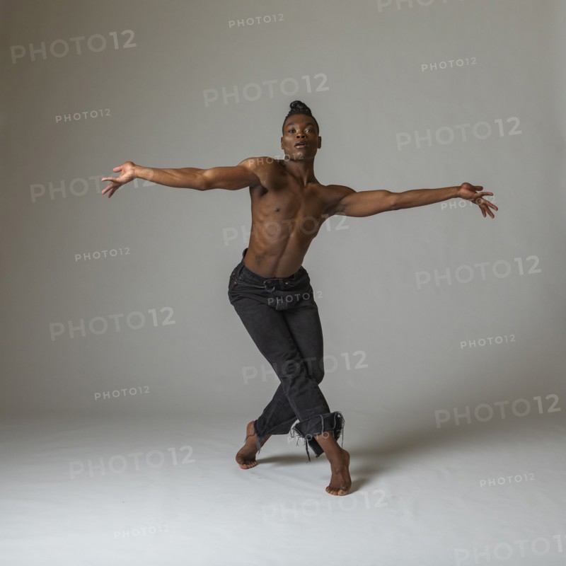 Studio shot of man dancing