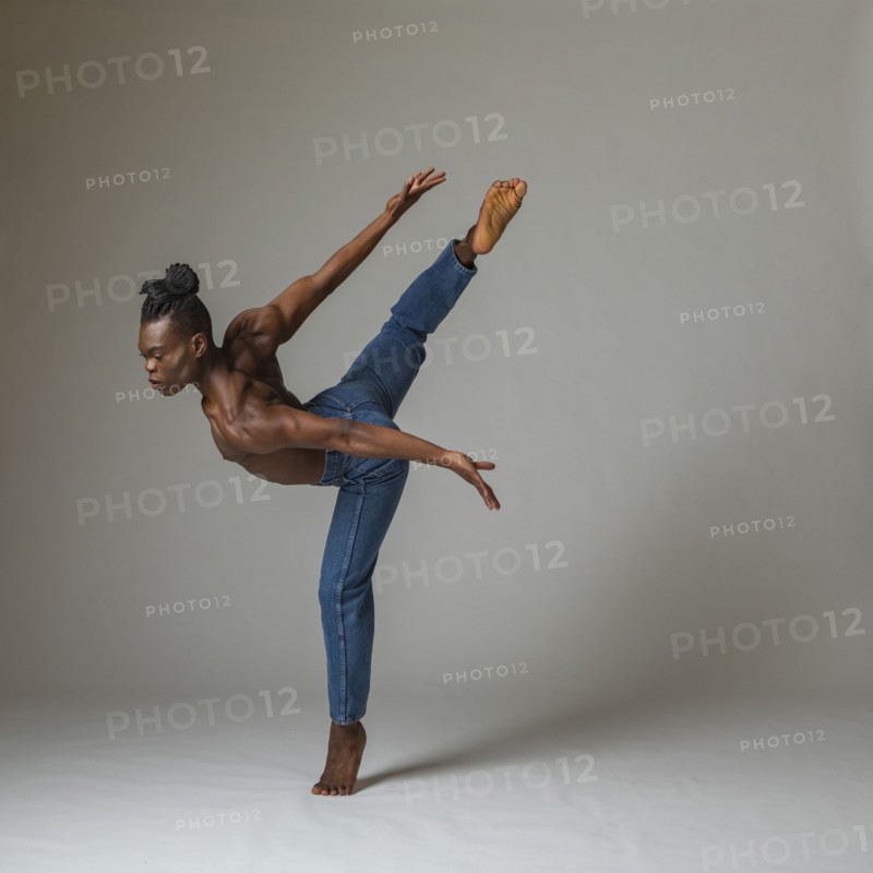 Studio shot of man dancing