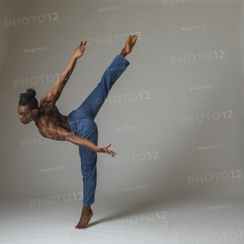 Studio shot of man dancing