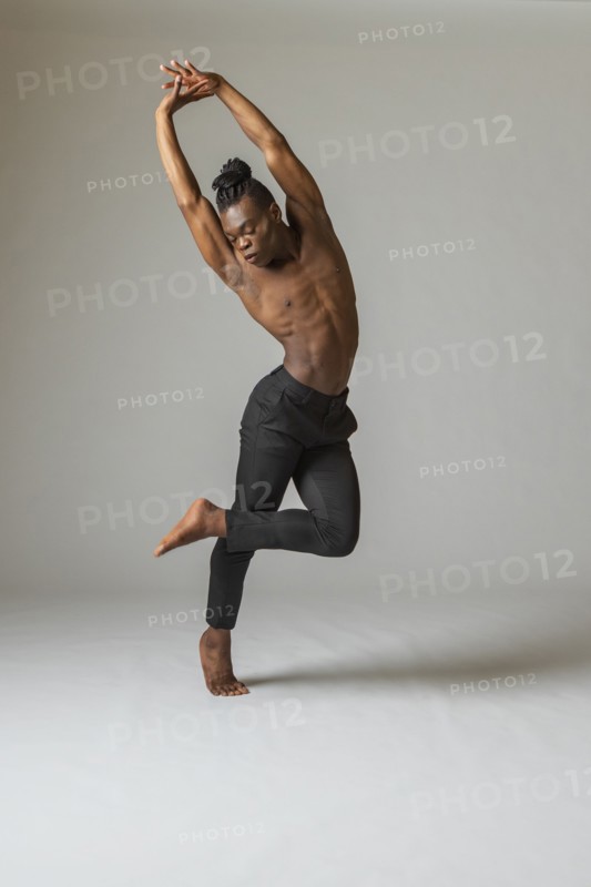 Studio shot of man dancing