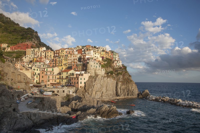 Manarola hillside over ocean
