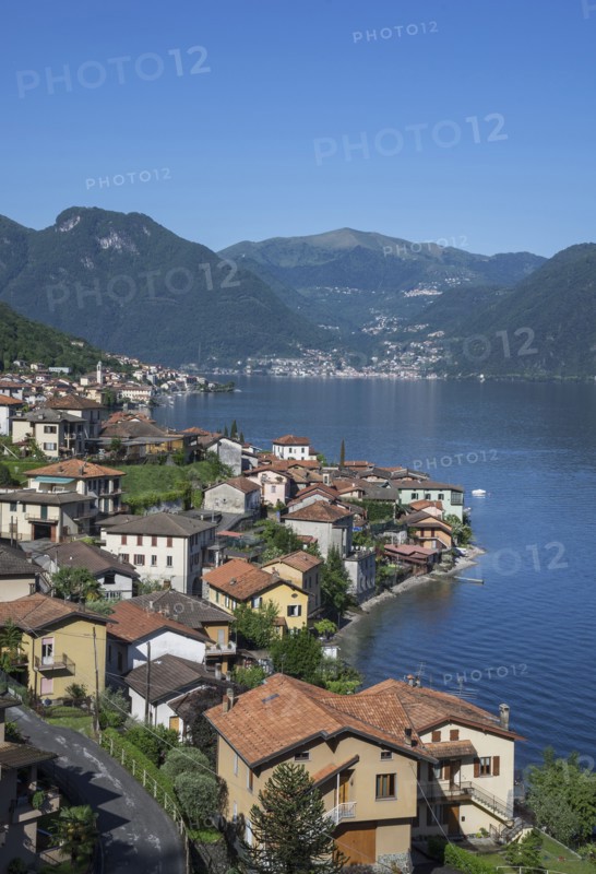 Aerial view of Lake Como and Tremezzo waterfront