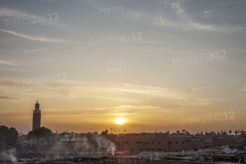 Sunrise over Marrakech landscape