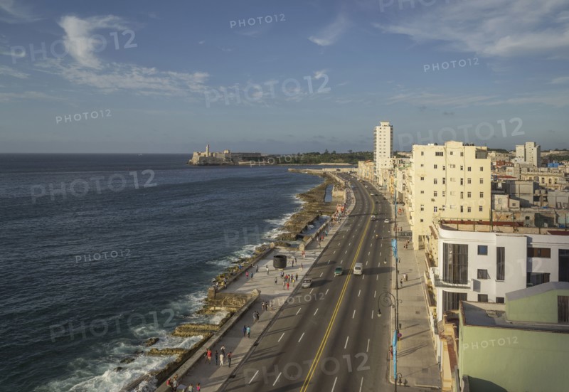 High angle view of Havana waterfront