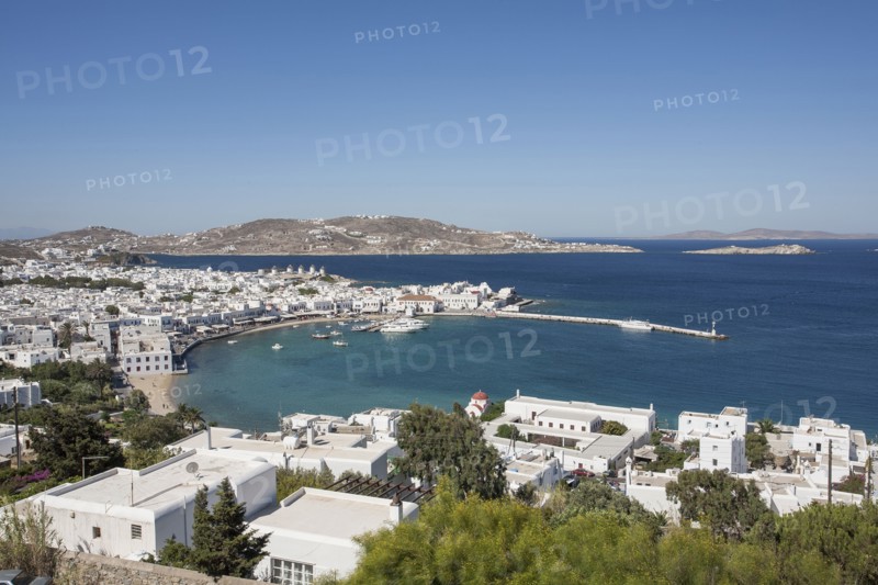 Mykonos cityscape and waterfront