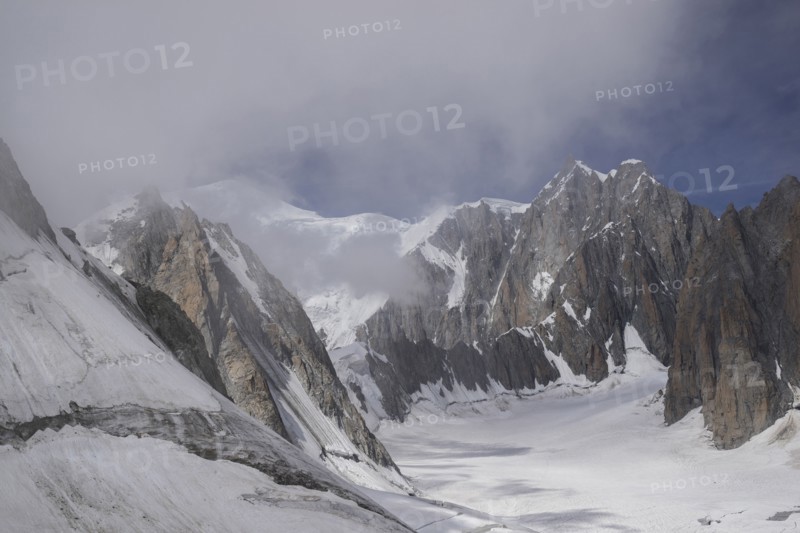 Snowy Mont Blanc in Alps