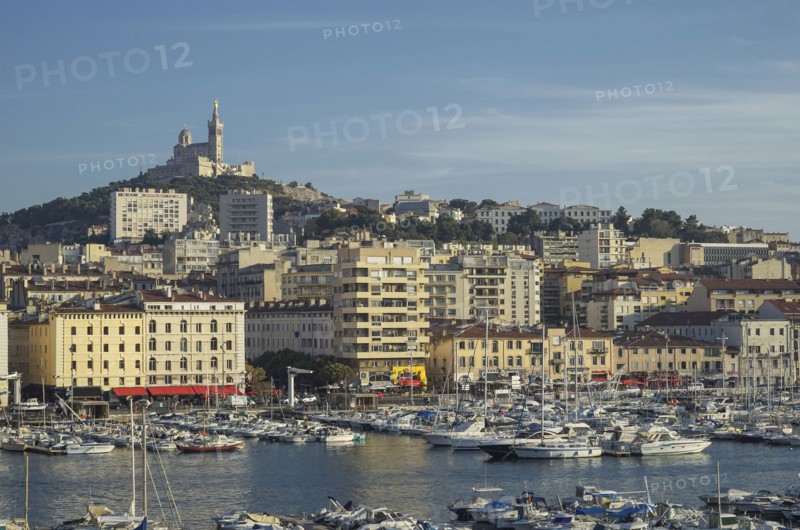 Aerial view of Marseille cityscape