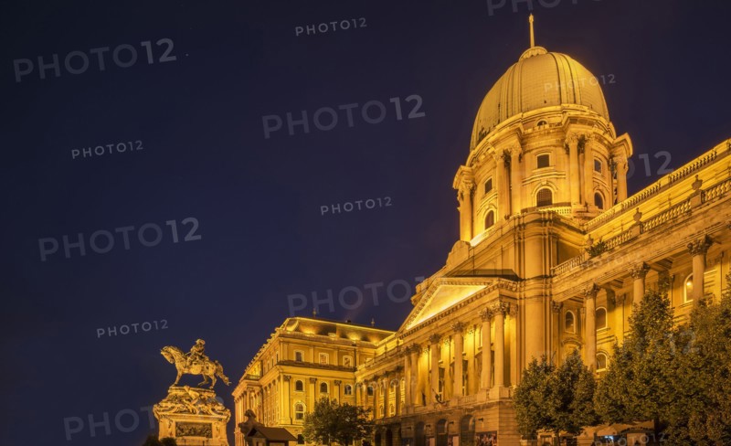 Buda Castle lit up at night