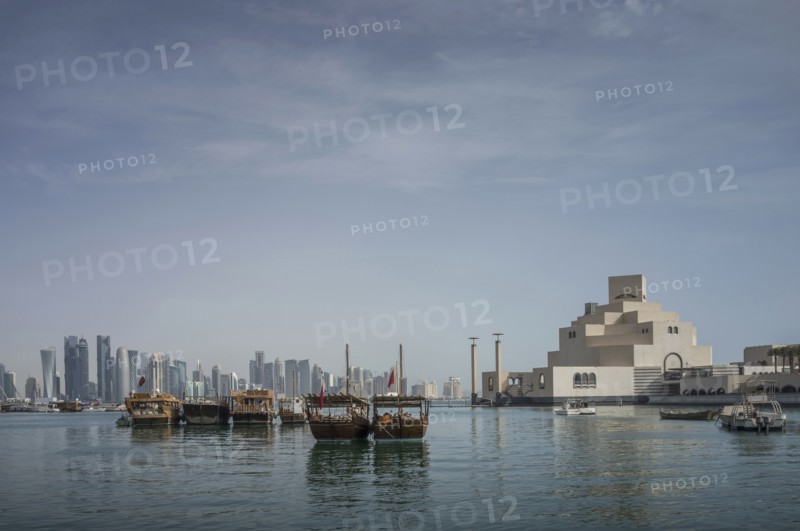 Doha cityscape and harbor