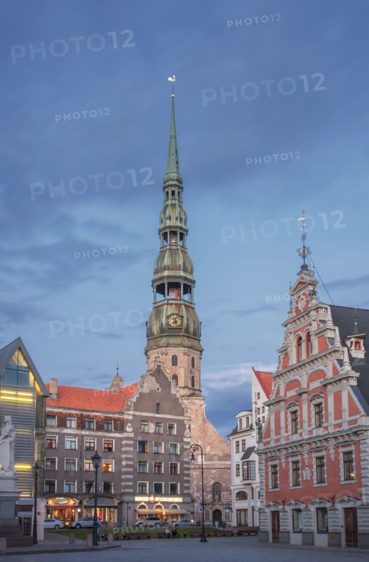 Ornate buildings in Riga cityscape