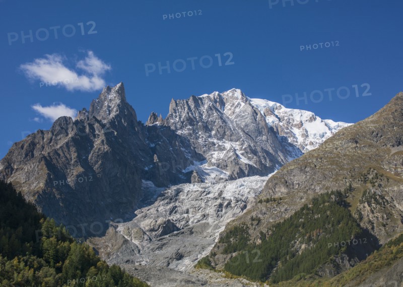 Remote mountain under blue sky