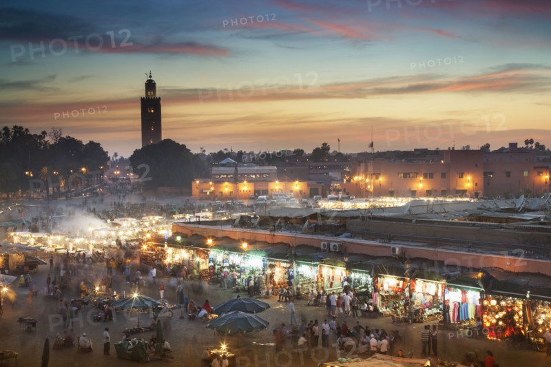 Crowd at night in Jamaa el Fna Square