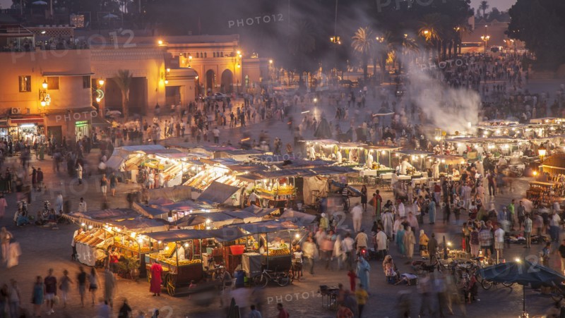 Crowd at night in Jamaa el Fna Square