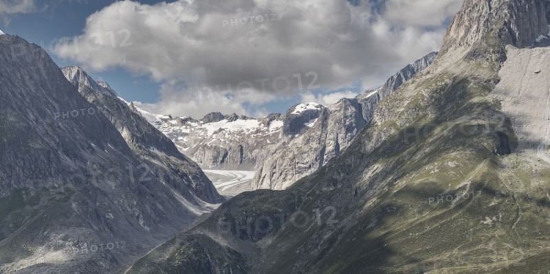Snow in remote mountain landscape