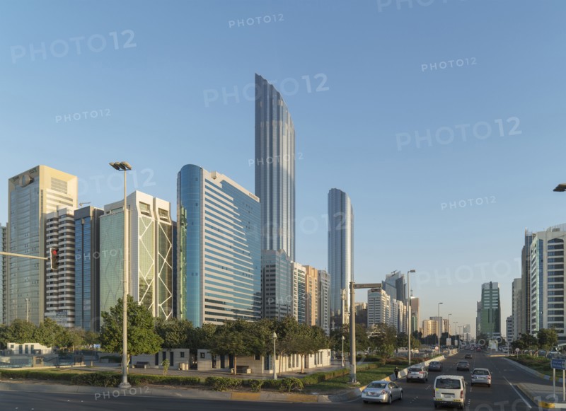 Cars driving in city street