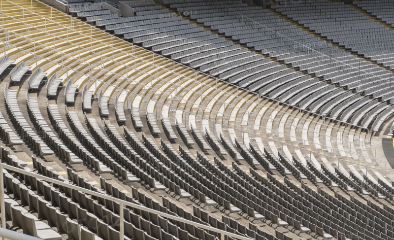 Empty chairs in stadium