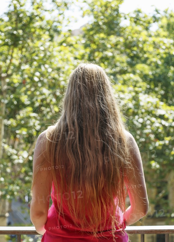 Long hair of Caucasian woman