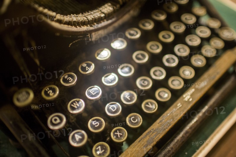 Close up of antique typewriter keyboard