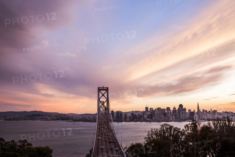 Bay Bridge over San Francisco city skyline